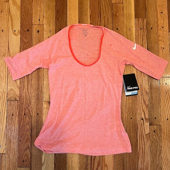 NWT Nike Pro DriFit Orange Top - Picture 1 of 3